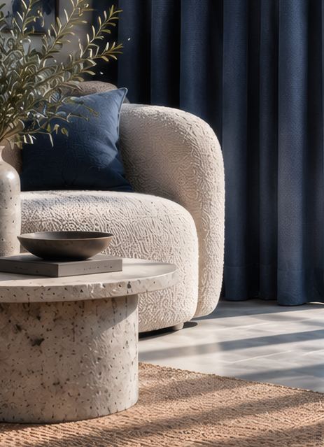 Matte curtain in a room