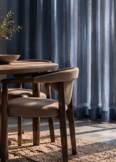 Sheen curtain in a room