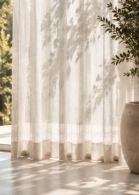 Sheer curtain in a room