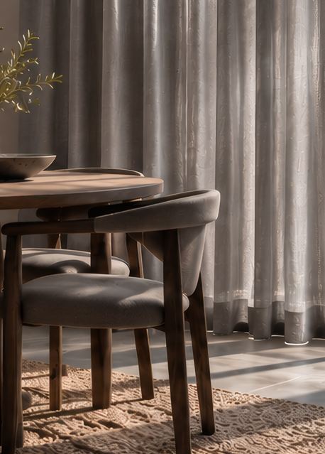 Sheen curtain in a room