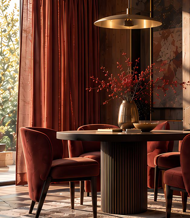 Luxurious space styled with Desolve Warm curtains